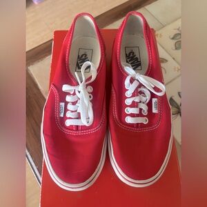 Vans Bold Red Sneakers with White Accents